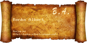 Benke Albert névjegykártya